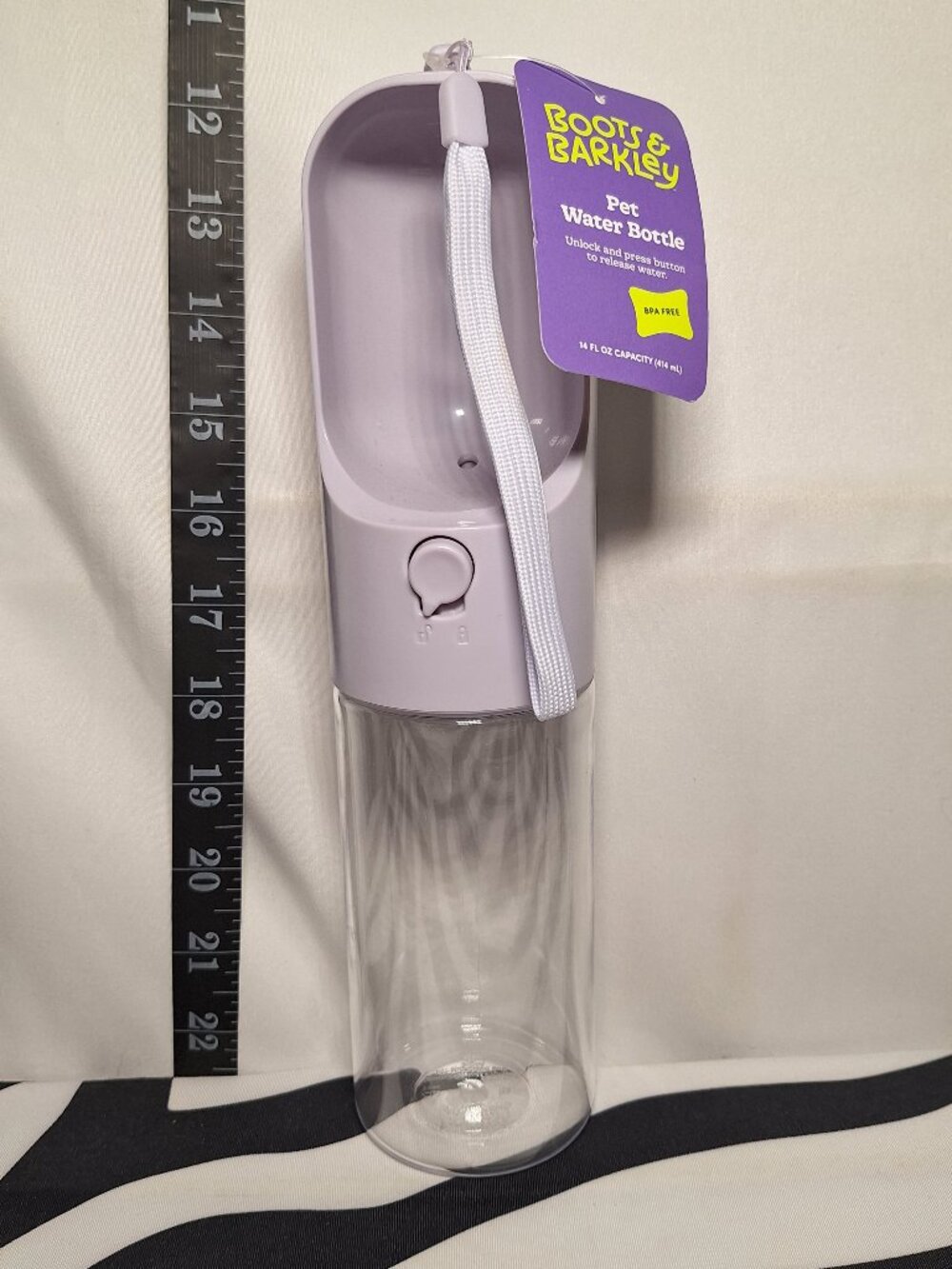 NWT Boots & Barkley Pet Water Bottle, 14 oz, Light Purple